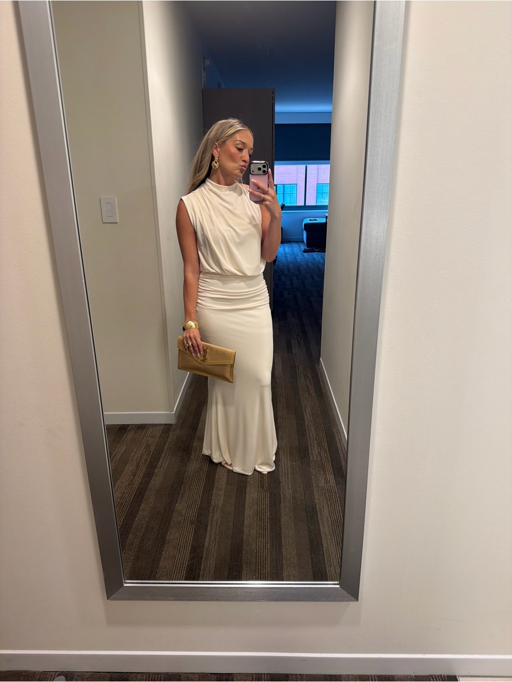 Club L London Cream One-Shoulder Maxi Dress - Picture 5 of 5